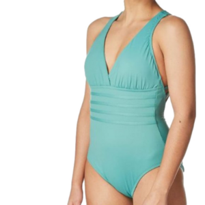 La Blanca Island Goddess Multi-Strap Crossback 1- Piece Swimsuit, Aloe, 10